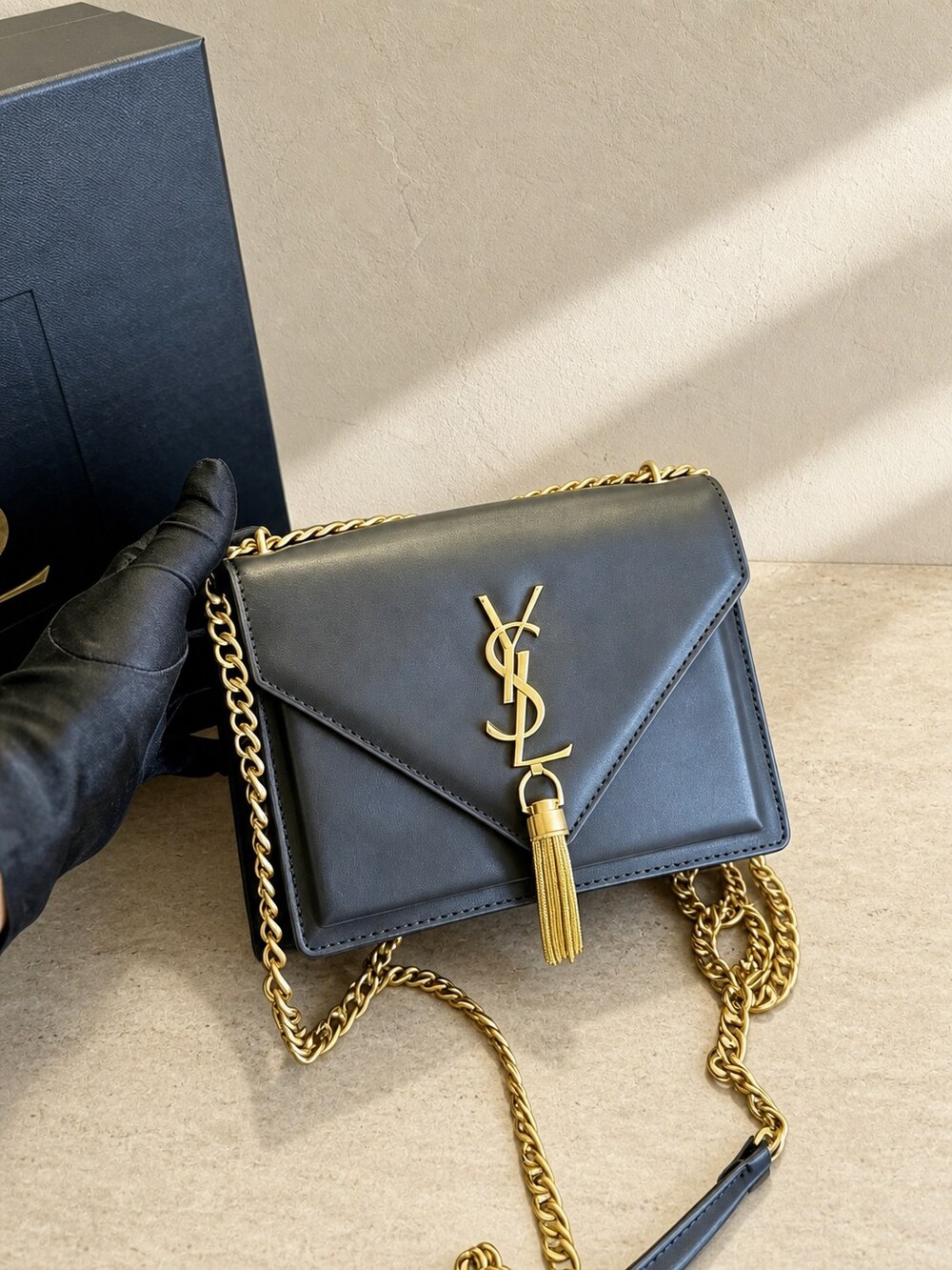 Yves Saint Laurent Shoulder Handbag | Tassel Chain | Kate Small | Black - Picture 3 of 6